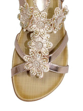 Load image into Gallery viewer, Lunar Fiji open toe floral & diamante applique sandal - Boutique on the Green
