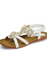 Load image into Gallery viewer, Lunar Fiji open toe floral & diamante applique sandal - Boutique on the Green