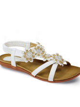 Load image into Gallery viewer, Lunar Fiji open toe floral & diamante applique sandal - Boutique on the Green