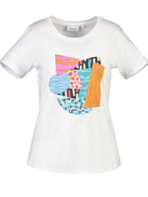 Load image into Gallery viewer, Foil Happy Ending White Pure Cotton Multi Colour Front Placement T-Shirt - Boutique on the Green