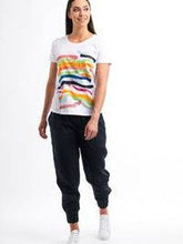 Load image into Gallery viewer, Foil Happy Ending White Pure Cotton Multi Colour Front Placement T-Shirt - Boutique on the Green