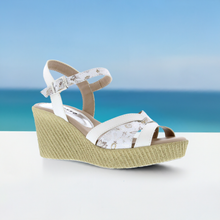 Load image into Gallery viewer, Adesso leather shimmer front twist wedge shoe - Boutique on the Green