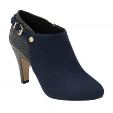 Load image into Gallery viewer, Lotus Ramona Navy Snake & Buckle Trim Almond Toe Shoe Boot - Boutique on the Green