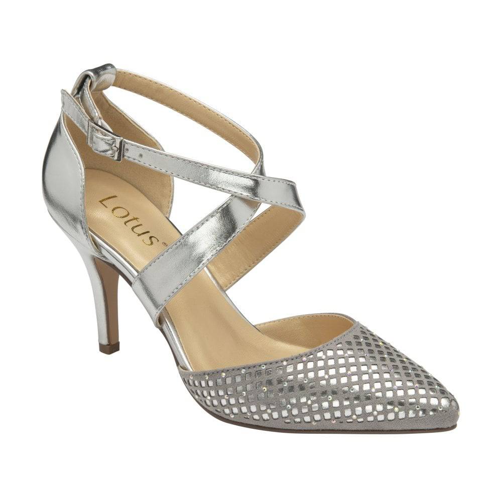 Silver diamante shoes uk on sale