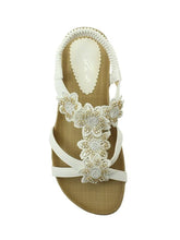 Load image into Gallery viewer, Lunar Fiji open toe floral & diamante applique sandal - Boutique on the Green