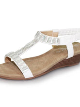 Load image into Gallery viewer, Lunar Reynolds Rhinestone Open Toe Wedge Sandal - Boutique on the Green