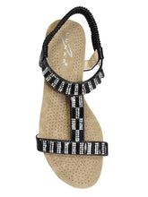Load image into Gallery viewer, Lunar Reynolds Rhinestone Open Toe Wedge Sandal - Boutique on the Green