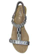 Load image into Gallery viewer, Lunar Reynolds Rhinestone Open Toe Wedge Sandal - Boutique on the Green