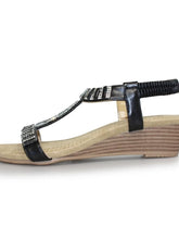 Load image into Gallery viewer, Lunar Reynolds Rhinestone Open Toe Wedge Sandal - Boutique on the Green