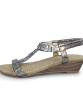 Load image into Gallery viewer, Lunar Reynolds Rhinestone Open Toe Wedge Sandal - Boutique on the Green