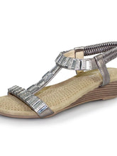 Load image into Gallery viewer, Lunar Reynolds Rhinestone Open Toe Wedge Sandal - Boutique on the Green