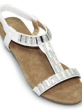 Load image into Gallery viewer, Lunar Reynolds Rhinestone Open Toe Wedge Sandal - Boutique on the Green