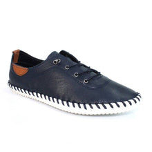 Load image into Gallery viewer, Lunar Shoes St Ives Leather Mock Lace Up Plimsol - Boutique on the Green