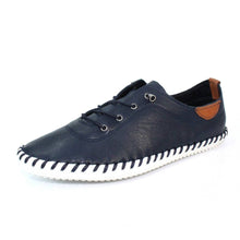 Load image into Gallery viewer, Lunar Shoes St Ives Leather Mock Lace Up Plimsol - Boutique on the Green
