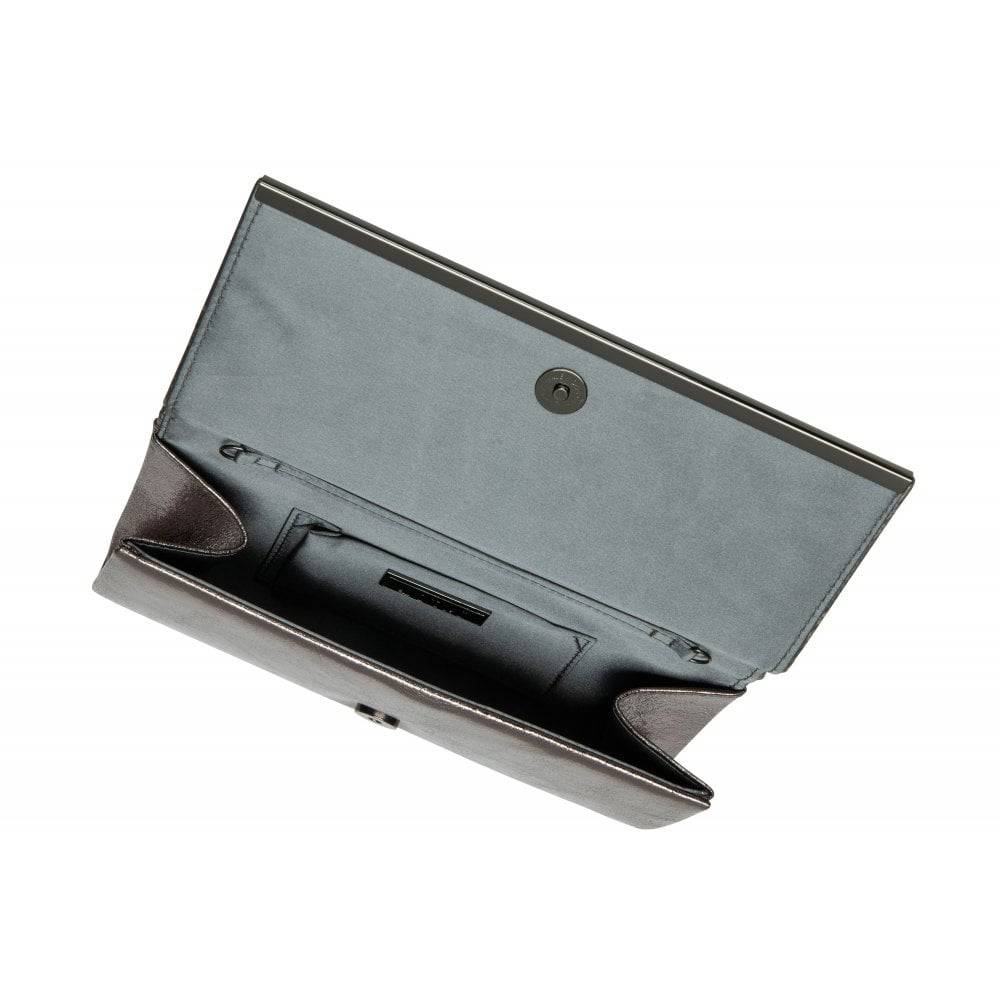 Gunmetal grey clutch bag deals