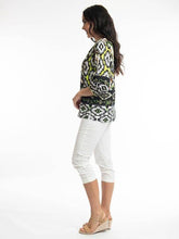 Load image into Gallery viewer, Orientique Izmir Green Printed Boho Pintuck 3/4 Sleeve Woven Blouse - Boutique on the Green