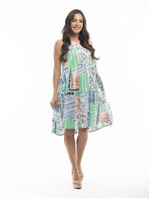 Load image into Gallery viewer, Orientique Alberobello Blue & Green Linen Mix Sleeveless Bubble Dress - Boutique on the Green