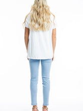 Load image into Gallery viewer, Orientique White Summer Print Cotton Blend Diamante Trim T-Shirt - Boutique on the Green