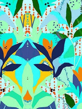 Load image into Gallery viewer, Orientique Frigliani Contemporary Aqua Abstract Print Short Sleeve Woven Top - Boutique on the Green
