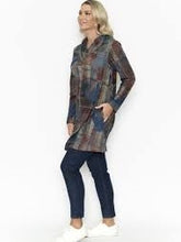 Load image into Gallery viewer, Orientique Ravenna Printed Cross Neck & Button Detail Tunic Dress - Boutique on the Green