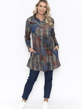 Load image into Gallery viewer, Orientique Ravenna Printed Cross Neck & Button Detail Tunic Dress - Boutique on the Green