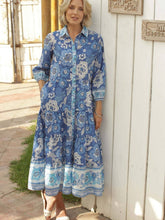 Load image into Gallery viewer, Pomodoro Batik Border Pure Cotton Voile Tiered Midi Dress - Boutique on the Green
