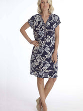 Load image into Gallery viewer, Pomodoro Calypso Crepe Short Sleeve Shirt Dress - Boutique on the Green