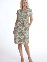 Load image into Gallery viewer, Pomodoro Calypso Crepe Short Sleeve Shirt Dress - Boutique on the Green