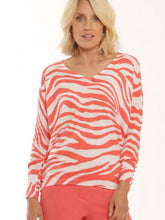 Load image into Gallery viewer, Pomodoro 100% Cotton Zebra Print Fine Knit Jumper - Boutique on the Green