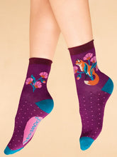 Load image into Gallery viewer, Powder Bamboo Fox In A Meadow Ankle Socks - Boutique on the Green