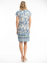 Load image into Gallery viewer, Orientique Rhodes Printed Easy Fit Organic Cotton Short Sleeve Crinkle Woven Dress - Boutique on the Green