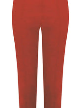 Load image into Gallery viewer, Foil Signature 7/8 plain red pull-on trousers in Grenadine Red, showcasing the comfortable fit and vibrant color.