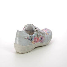 Load image into Gallery viewer, Remonte Leather Silver Floral Lace & Zip Trainer With Fabric Side Panels - Boutique on the Green