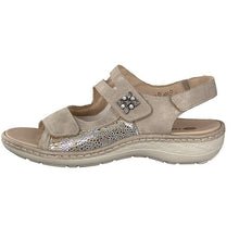 Load image into Gallery viewer, Remonte metallic stretch fabric triple velcro strap comfort sandal - Boutique on the Green