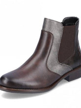 Load image into Gallery viewer, Remonte Leather Brown Cheslsea Boot Style With Moc Croc Trim - Boutique on the Green