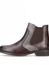 Load image into Gallery viewer, Remonte Leather Brown Cheslsea Boot Style With Moc Croc Trim - Boutique on the Green