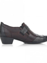 Load image into Gallery viewer, Remonte Leather Patchwork Strap Detail Heeled Shoe - Boutique on the Green