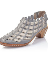 Load image into Gallery viewer, Rieker soft leather interweave slingback heel sandal - Boutique on the Green