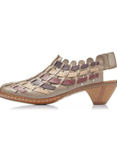 Load image into Gallery viewer, Rieker soft leather interweave slingback heel sandal - Boutique on the Green