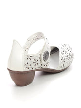 Load image into Gallery viewer, Rieker Leather Punch Out Mary Jane Style Closed Toe Heeled Shoe - Boutique on the Green