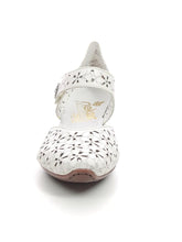 Load image into Gallery viewer, Rieker Leather Punch Out Mary Jane Style Closed Toe Heeled Shoe - Boutique on the Green