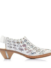Load image into Gallery viewer, Rieker Soft Leather Interweave Slingback Closed Toe Heeled Shoe - Boutique on the Green