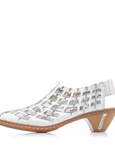 Load image into Gallery viewer, Rieker Soft Leather Interweave Slingback Closed Toe Heeled Shoe - Boutique on the Green