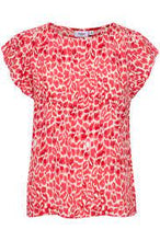 Load image into Gallery viewer, Saint Tropez Blancasz Adele Hibiscus Refresh Animal Print Cap Sleeve Woven Top With Beaded Trim At Shoulder - Boutique on the Green