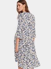 Load image into Gallery viewer, Saint Tropez Eda Creme Backyard Floral Elbow Fluted Sleeve Tiered Printed Dress - Boutique on the Green