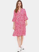 Load image into Gallery viewer, Saint Tropez Eda Elbow Fluted Sleeve Tiered Printed Dress - Boutique on the Green