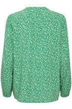 Load image into Gallery viewer, Saint Tropez Edasz Jelly Bean Ditsy Green Printed Long Sleeve Woven Shirt - Boutique on the Green
