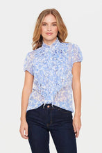 Load image into Gallery viewer, Saint Tropez LiljaSZ Printed Semi Sheer Multi Ruffle Front Woven Shirt Blouse - Boutique on the Green