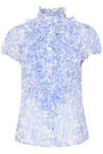 Load image into Gallery viewer, Saint Tropez LiljaSZ Printed Semi Sheer Multi Ruffle Front Woven Shirt Blouse - Boutique on the Green
