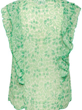 Load image into Gallery viewer, Saint Tropez Tikasz Ice Refresh Animal Printed Semi Sheer Ruffle Detail Blouse - Boutique on the Green